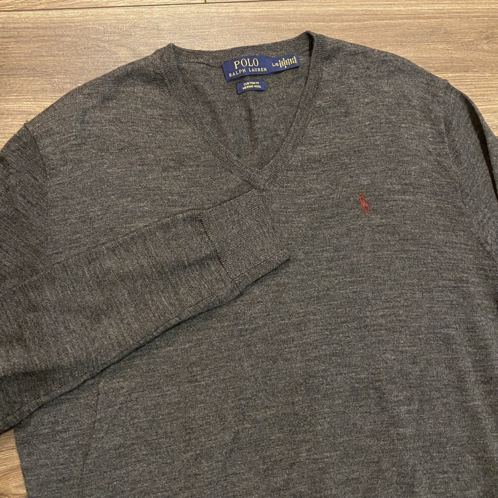 Polo by Ralph Lauren Gray V-Neck Sweater